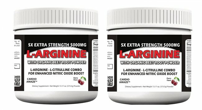Extra Strength L-Arginine 5000mg | Pre Workout | Cardio Amaze 2 Pk.