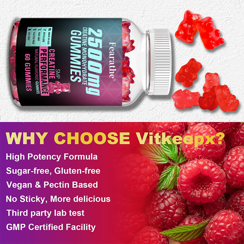 Creatine Monohydrate – Increase Strength & Build Muscle, 60 Gummies