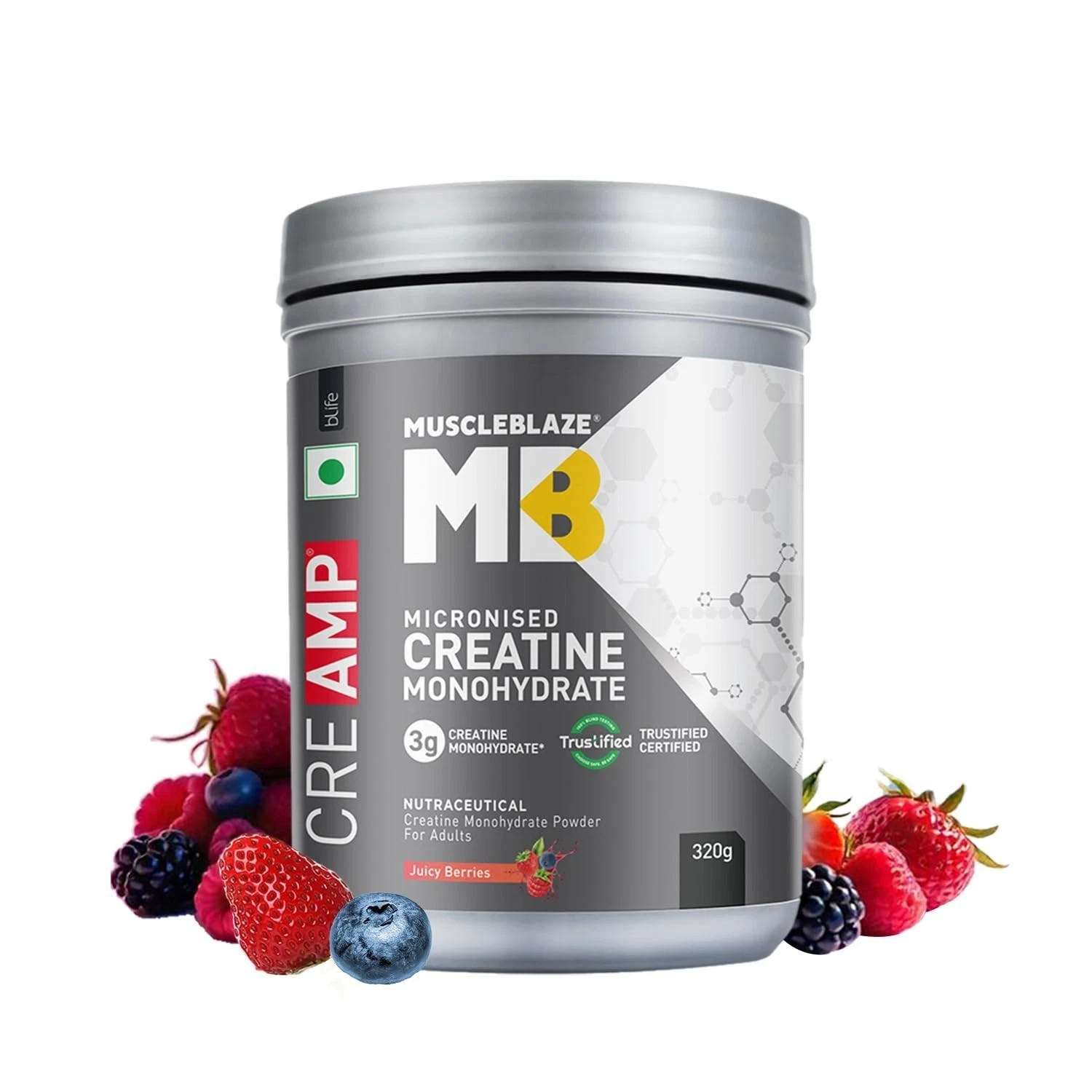 MuscleBlaze Micronised Creatine Monohydrate CreAMP Powder 80 Servings, 320g
