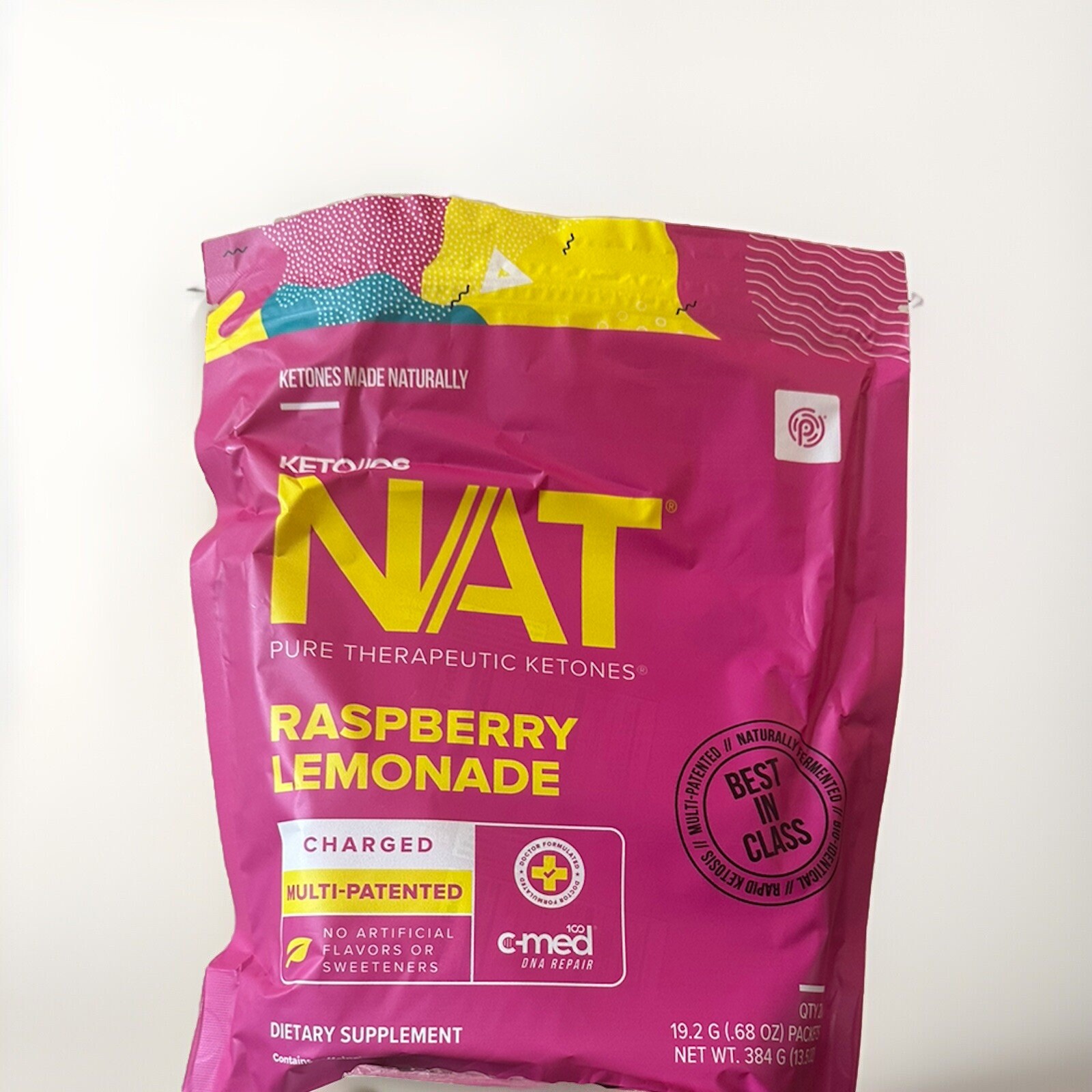PRUVIT ketone drink Keto Nat RASPBERRY LEMONADE Charged 20 pack