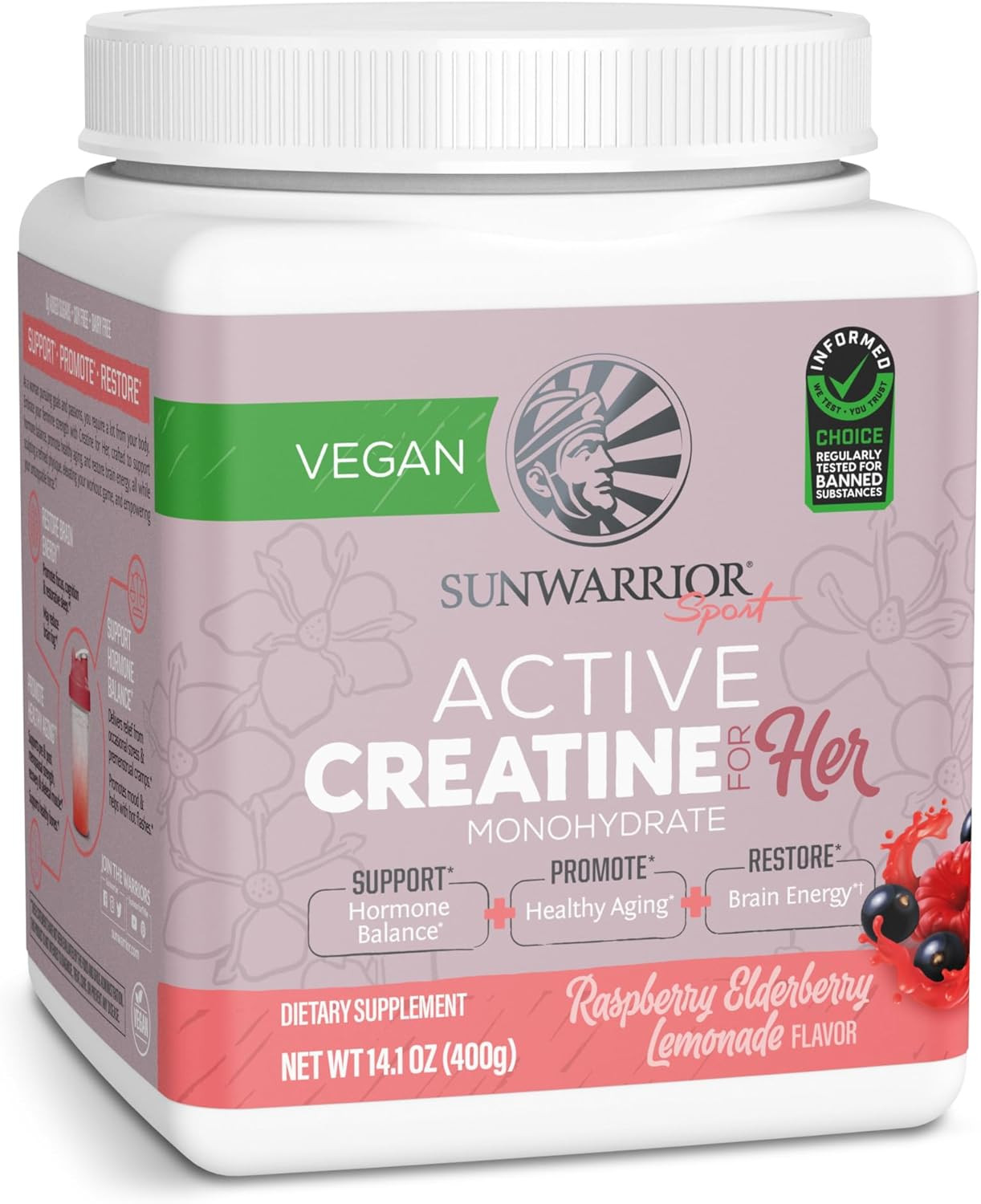 Raspberry Elderflower Active Creatine Monohydrate for Her, 14.1 OZ