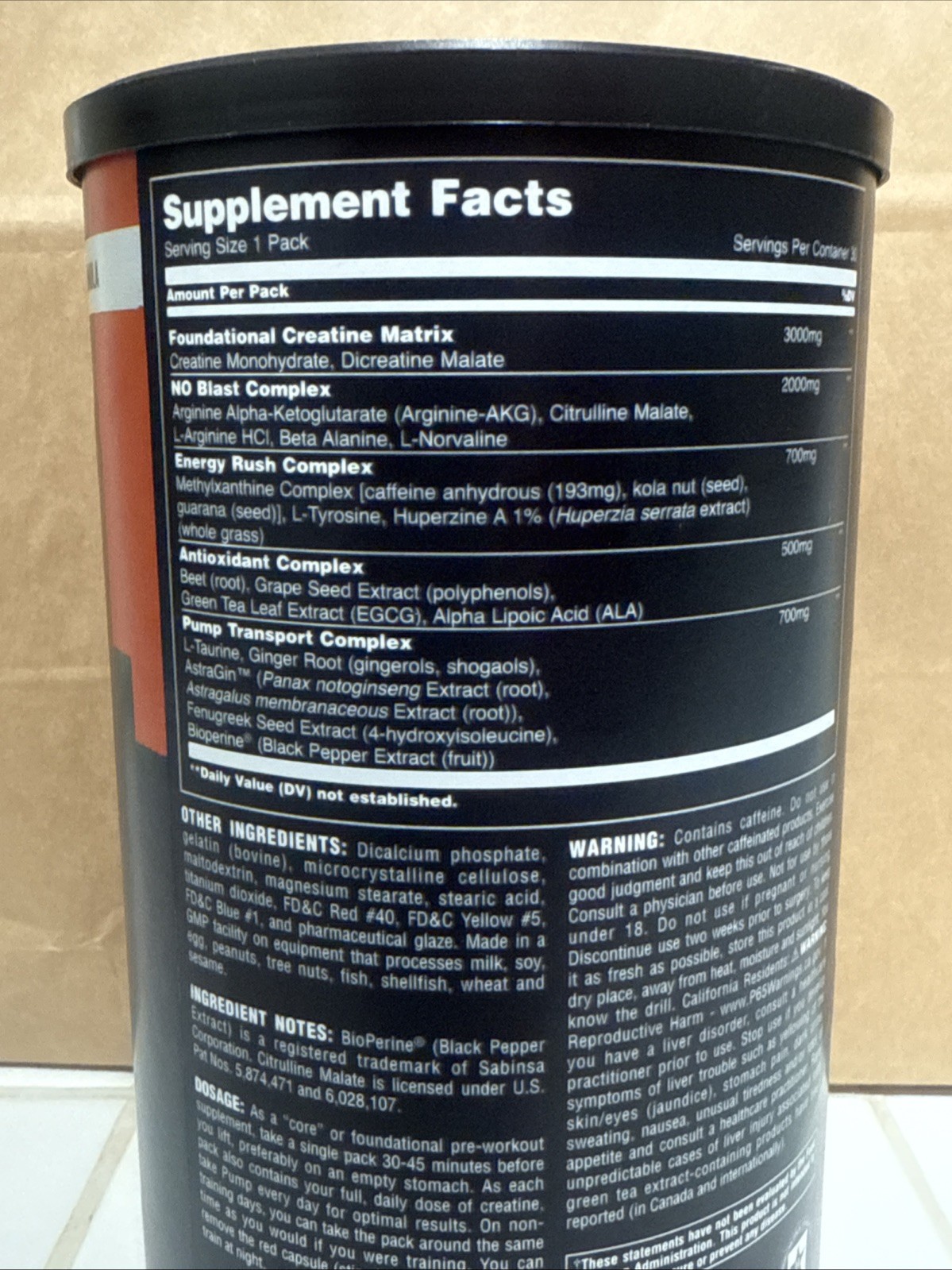 UNIVERSAL NUTRITION ANIMAL PUMP Pre Workout Muscle Volumizing All-In-1 30 Packs