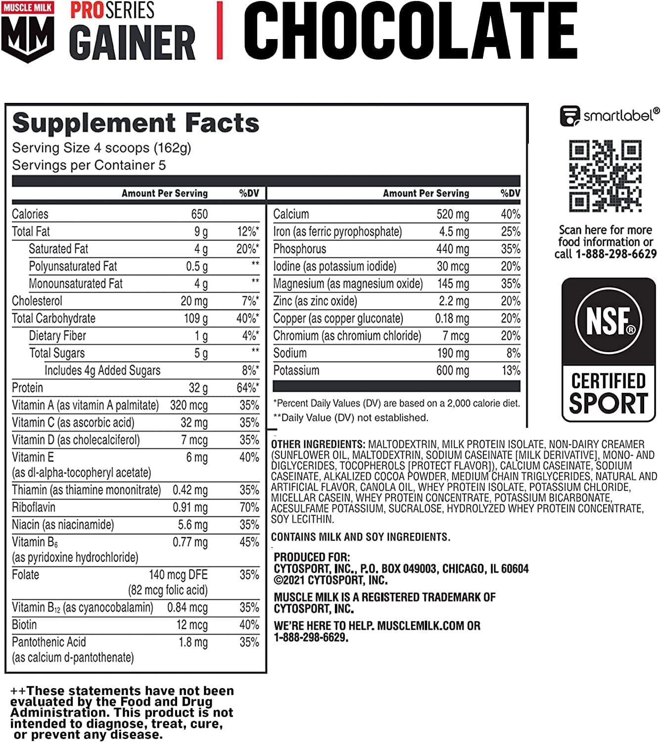Muscle Milk Pro Series Gainer 5 Pound Protein Powder For Muscle Growth
