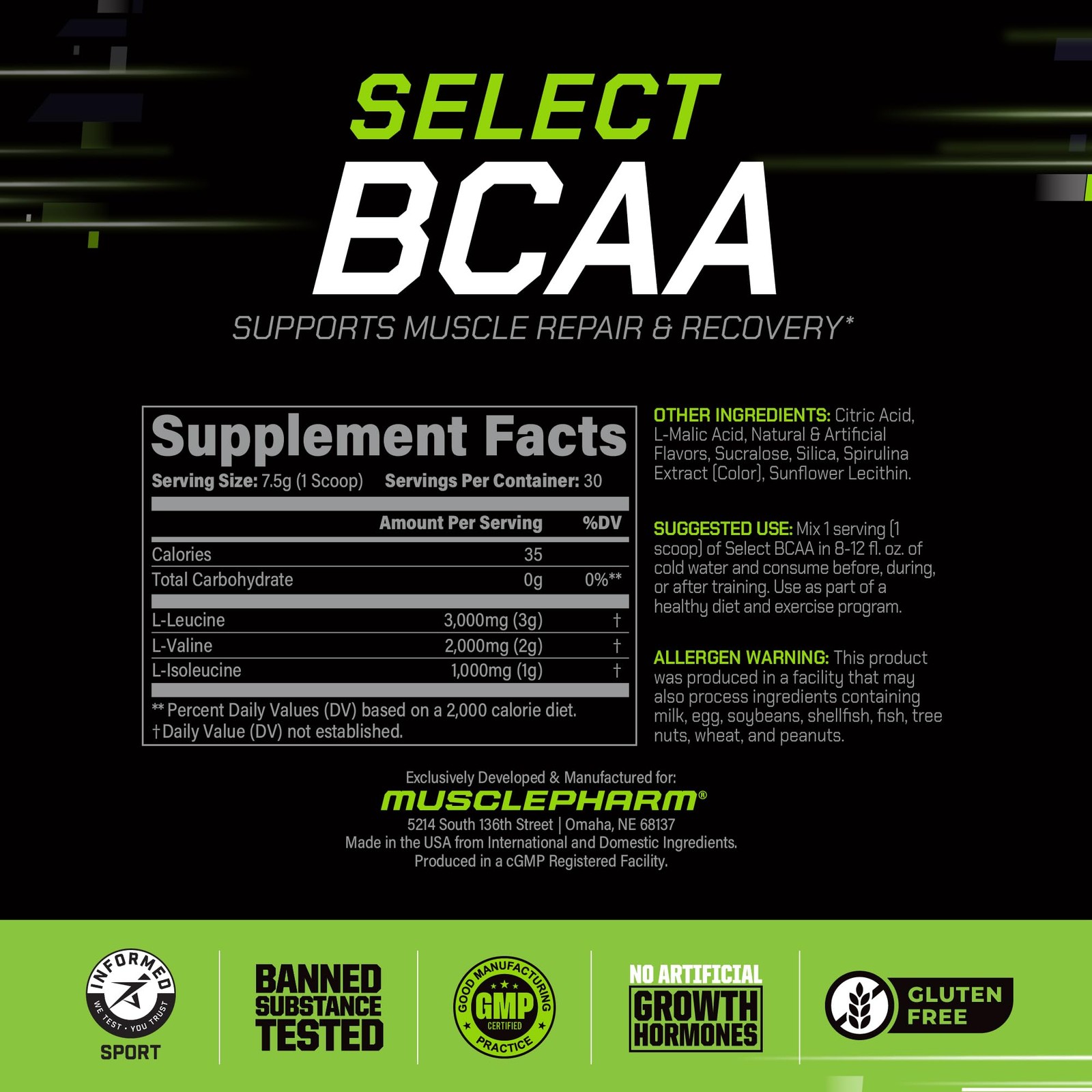 MusclePharm Essentials BCAA Powder