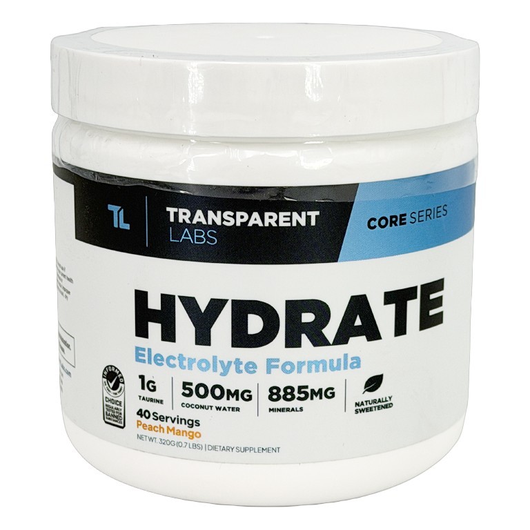 Transparent Labs Hydrate Electrolyte Formula Peach Mango 0.69 lbs – 40 Servings