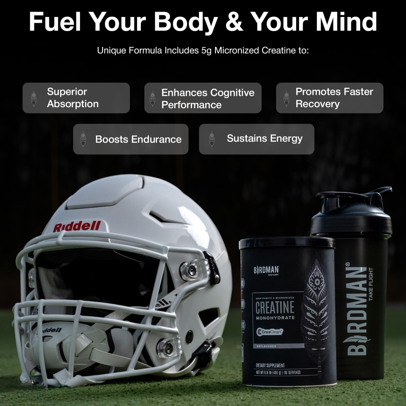 Micronized Creatine Monohydrate Powder | Vegan, Gluten Free, Sugar Free | 80 Ser