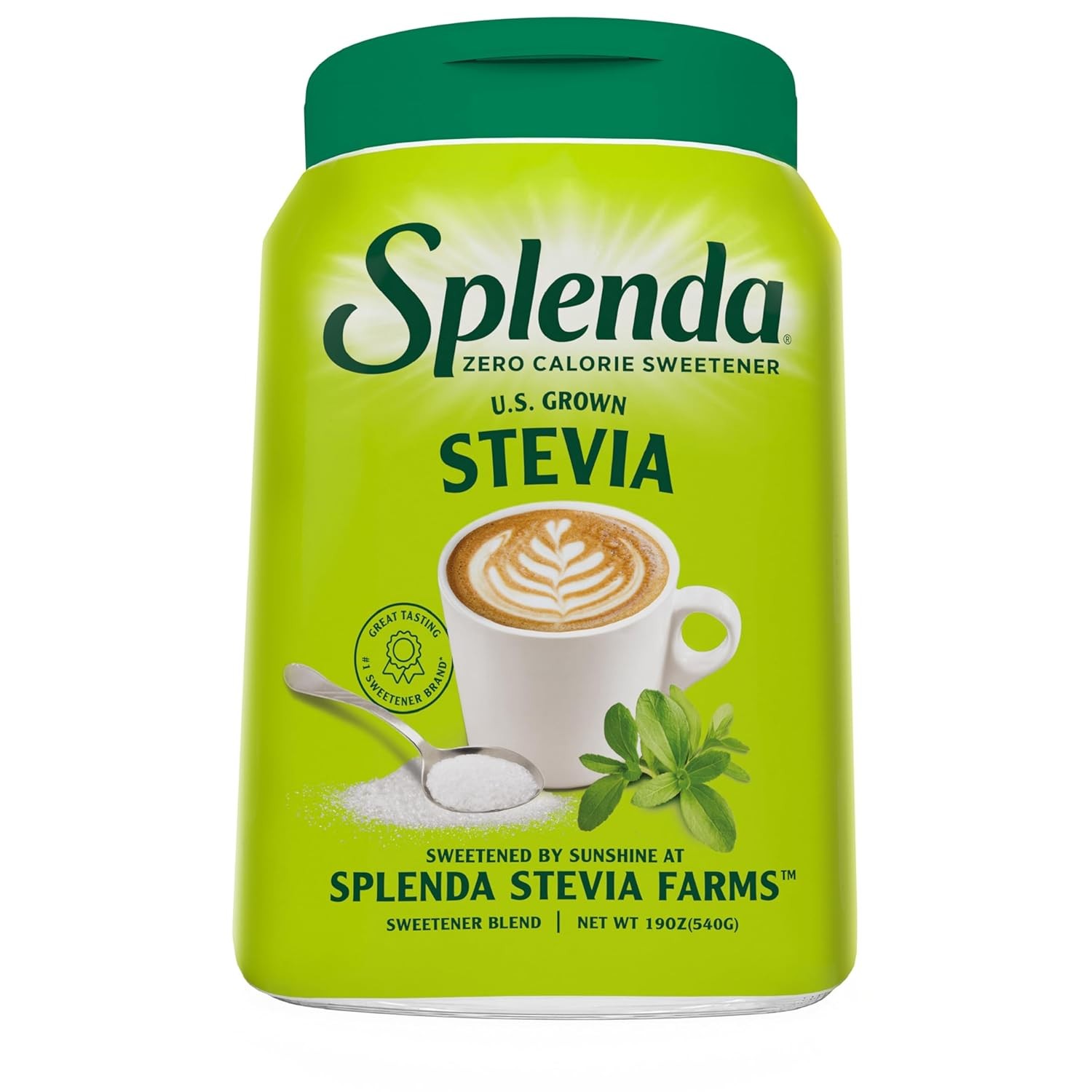 SPLENDA Stevia Zero Calorie Sweetener, Plant Based Sugar 19 Ounce (Pack of 1)