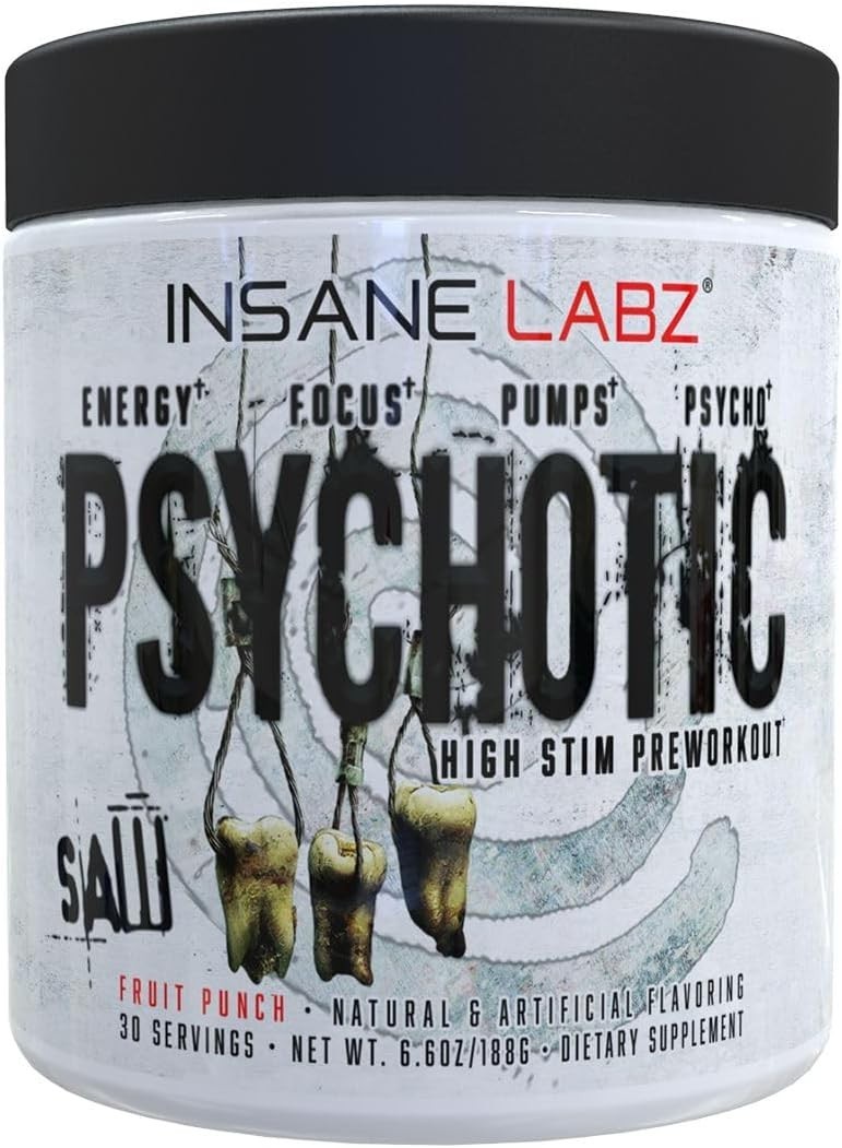 Psychotic SAW Extreme Hi-Energy Pre-Workout 30 Servings 5 Flavors NEW FAST SHIP!