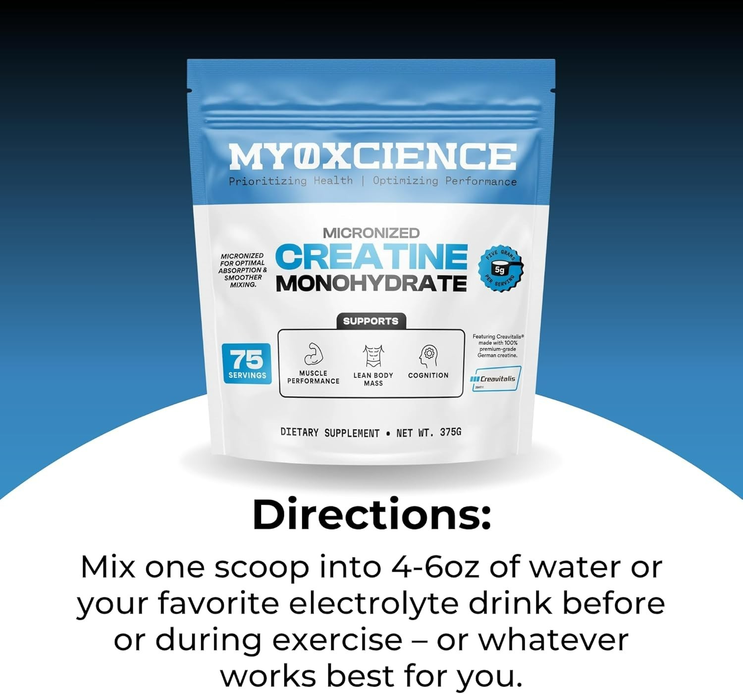 MYOXCIENCE Micronized Creavitalis Creatine – 75 Servings
