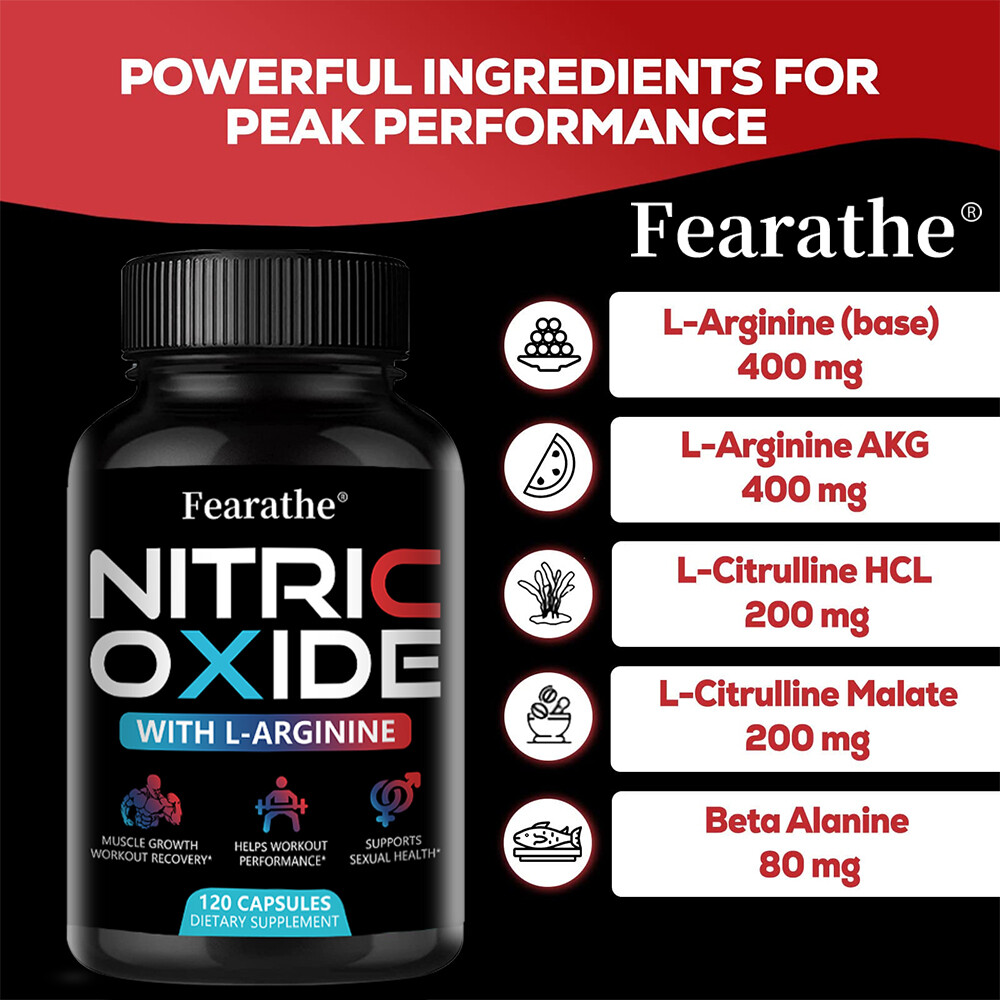 Extra Strength Nitric Oxide Supplement L Arginine 3X Strength Highest Potency