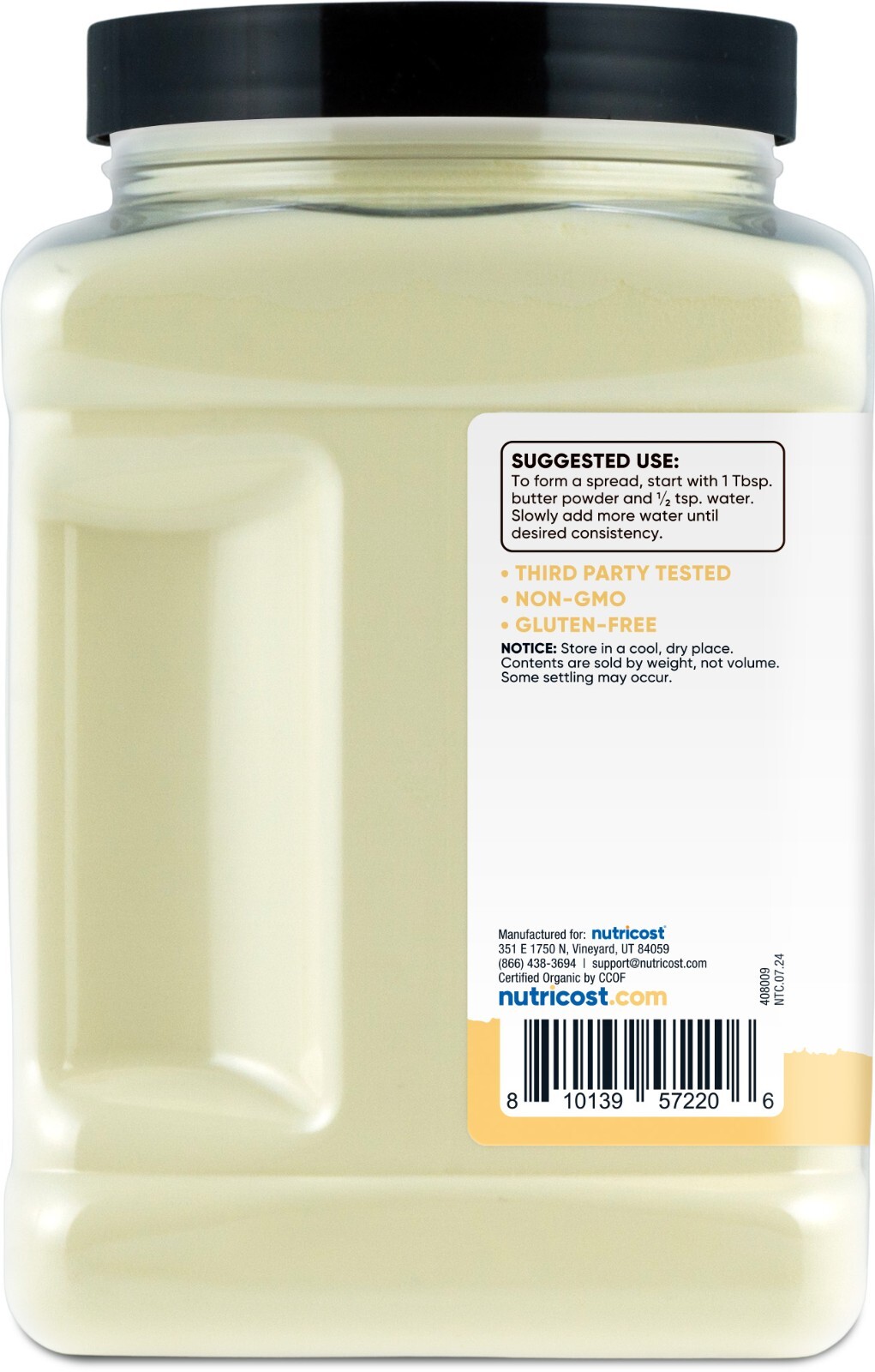 Nutricost Organic Grass-Fed Butter Powder (1.5 LB) – GMO-Free, Gluten-Free