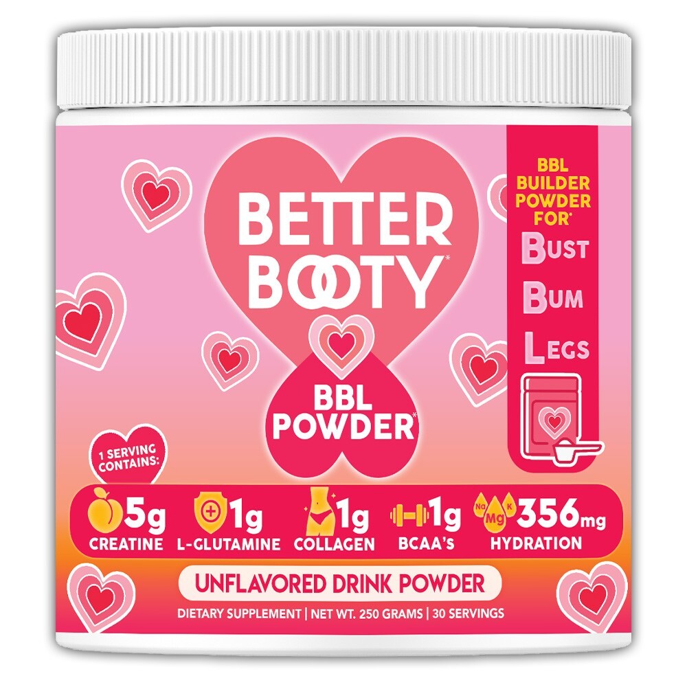 Better Booty BBL Powder Creatine for Women Glute Builder w Collagen BCAA’s Drink