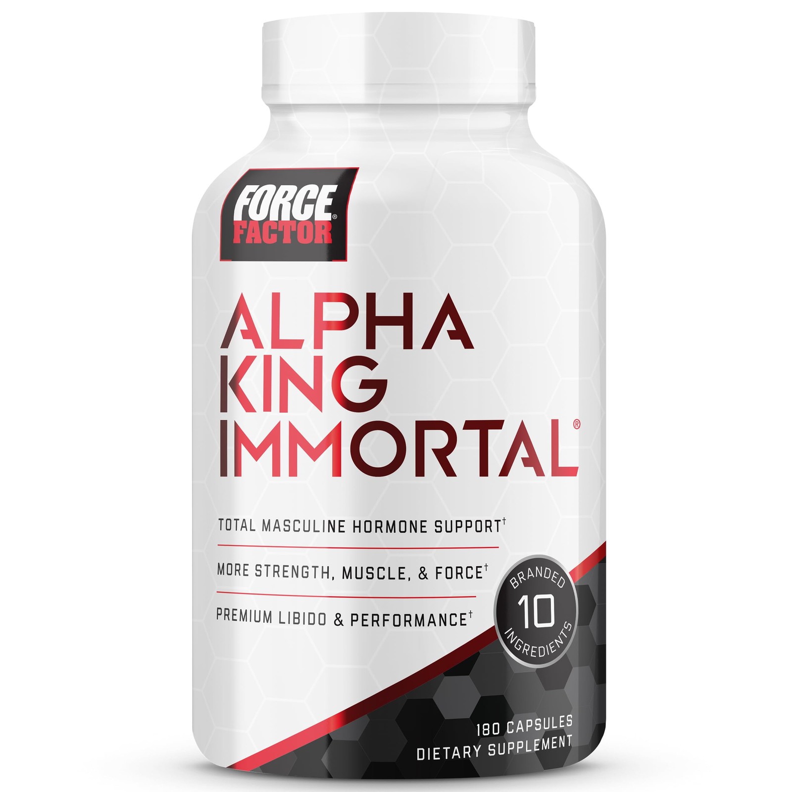 Force Factor Alpha King Immortal Total Hormone Support Testosterone Booster For