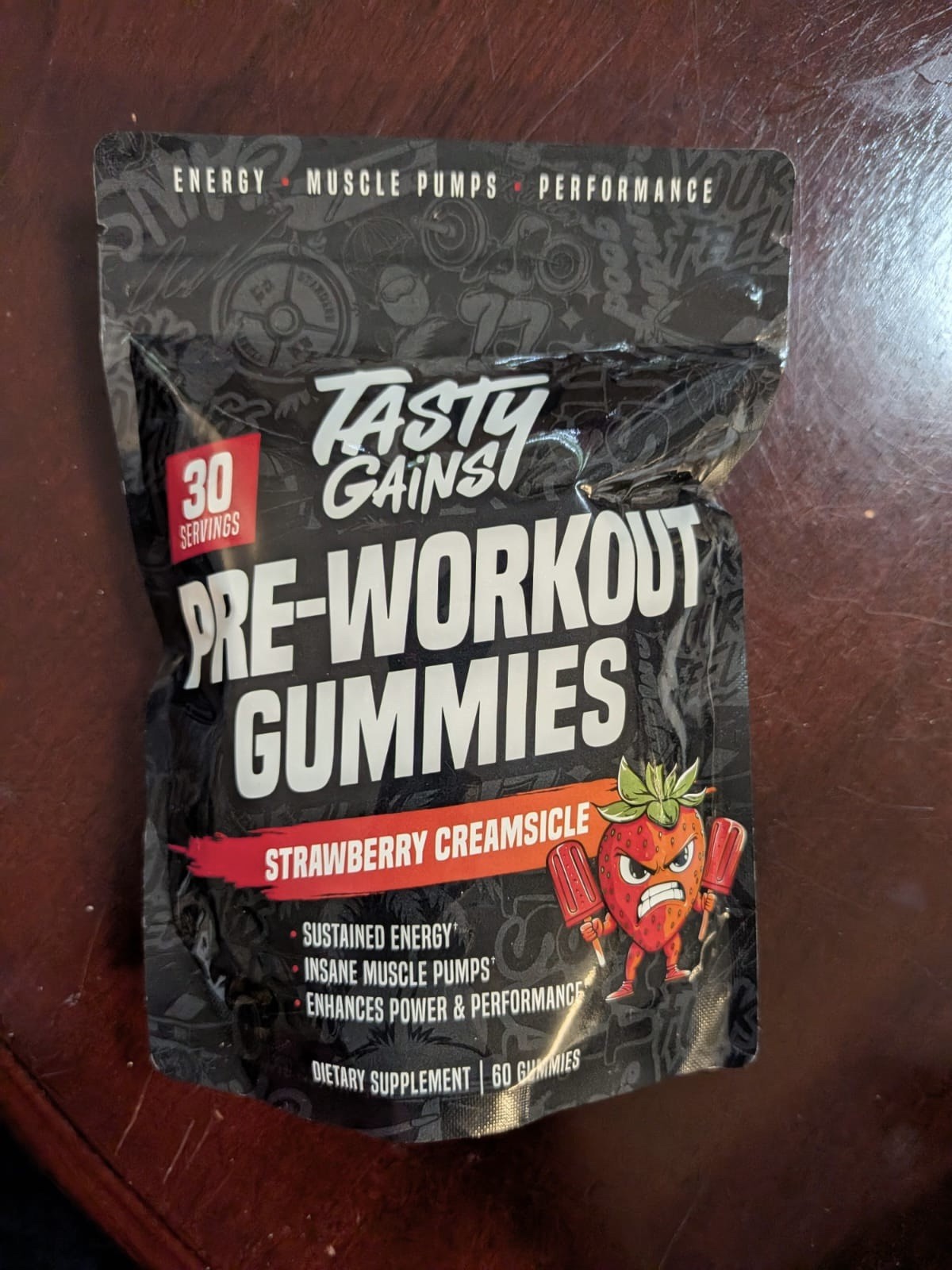 TASTY GAINS Creatine Gummies 90g of Creatine Monohydrate – Strawberry Creamsicle
