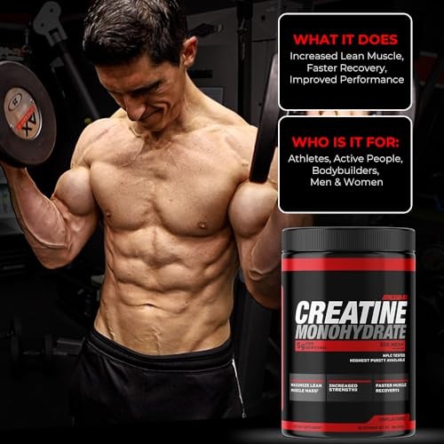 Creatine Monohydrate Powder 90 Servings Muscle Strength Power