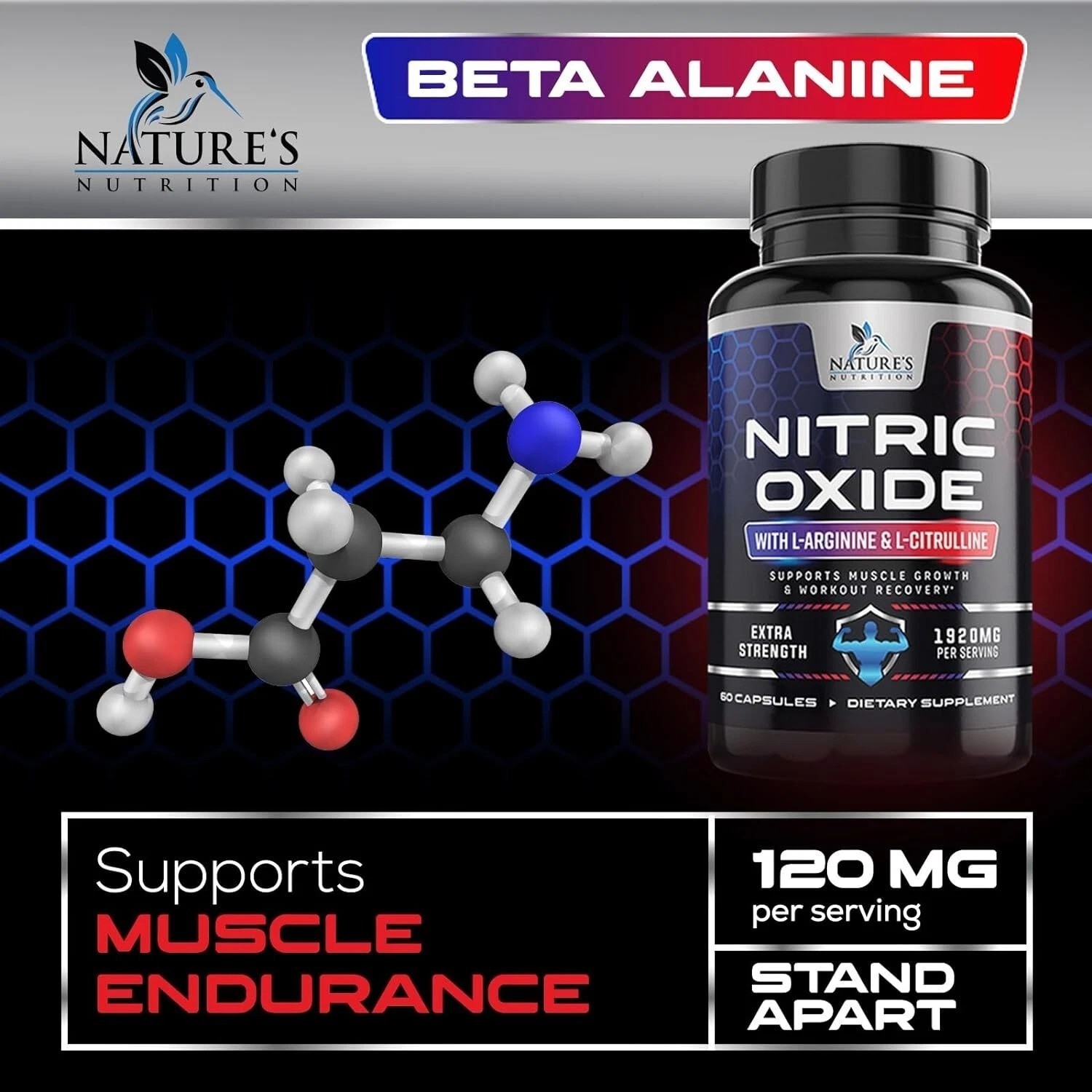 Nitric Oxide Booster 3000mg | 3X Extra Strength L-Arginine Capsules