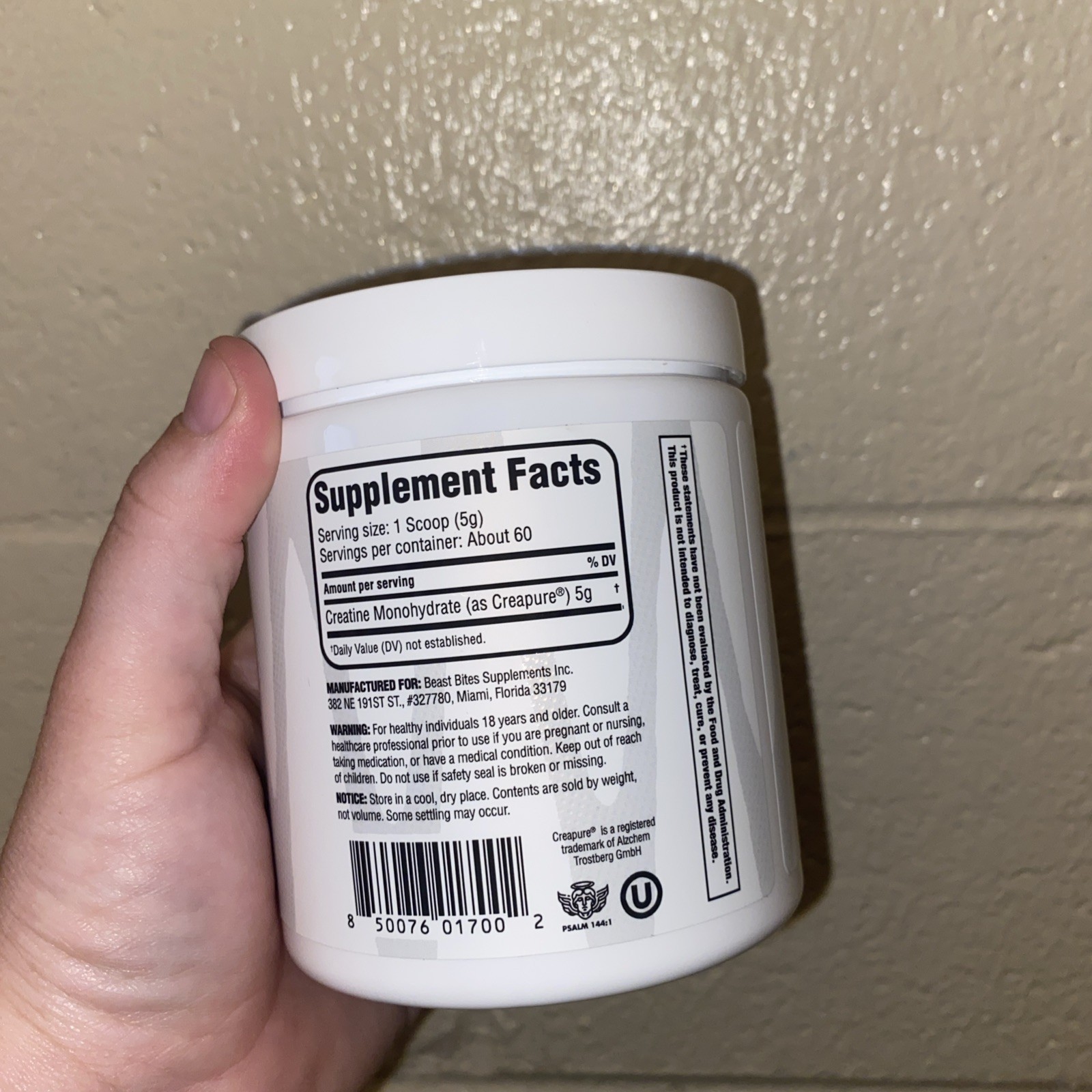 Beast Bites Creatine Monohydrate Powder Unflavored 10.58 oz