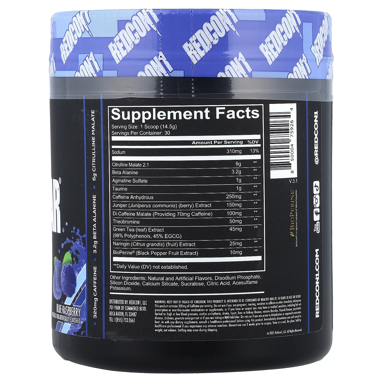 Total War, Pre-Workout, Blue Raspberry, 15.77 oz (447 g)