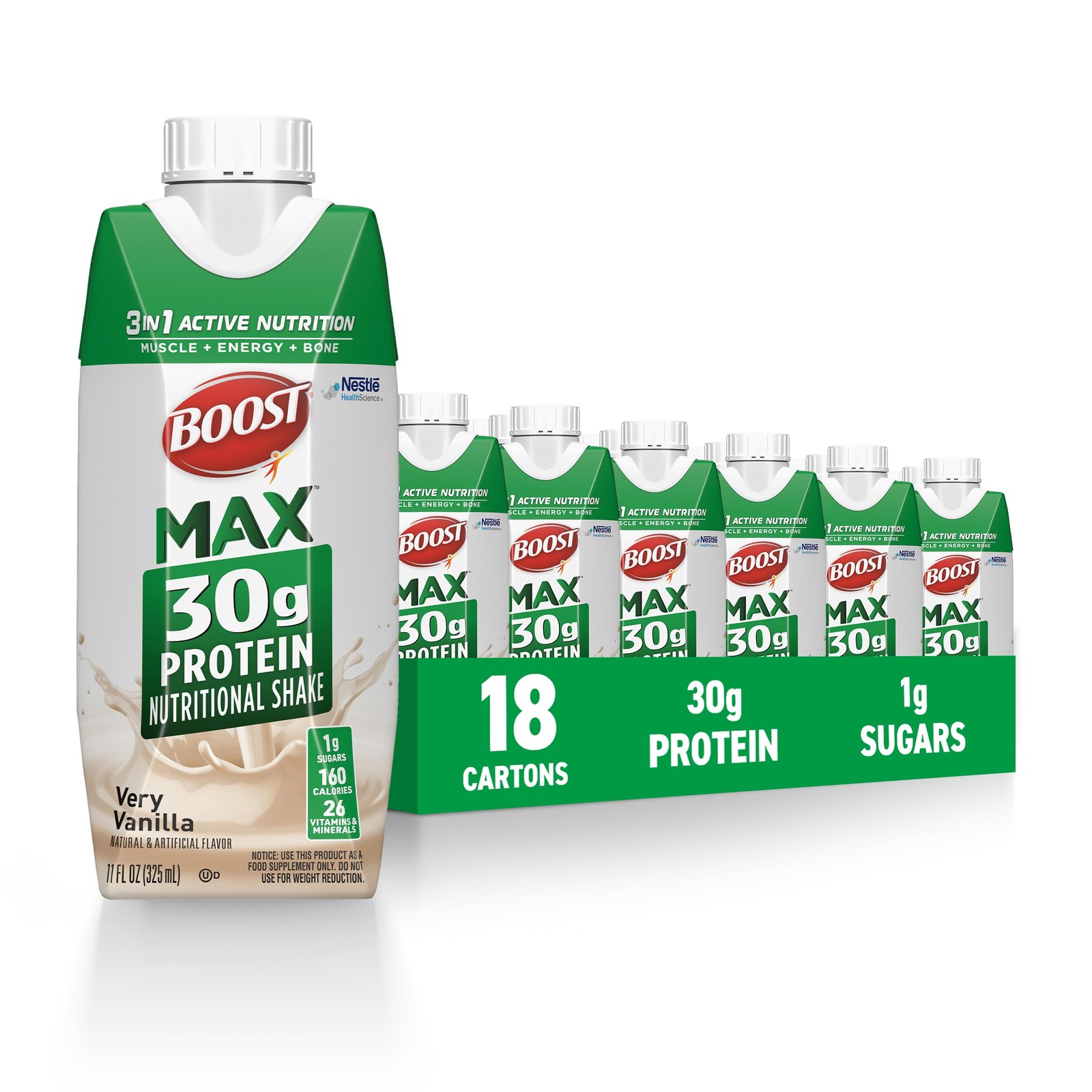 Boost Max Protein Shakes Ready To Drink – 30G High Protein Shake – Vanilla