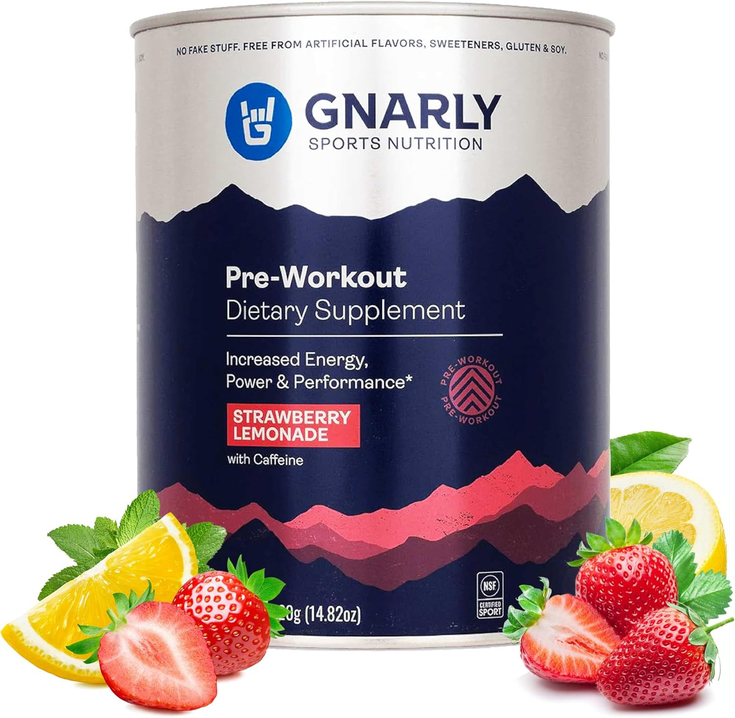 Natural Pre-Workout Powder, Strawberry Lemonade – NSF Sport Certified, Endurance