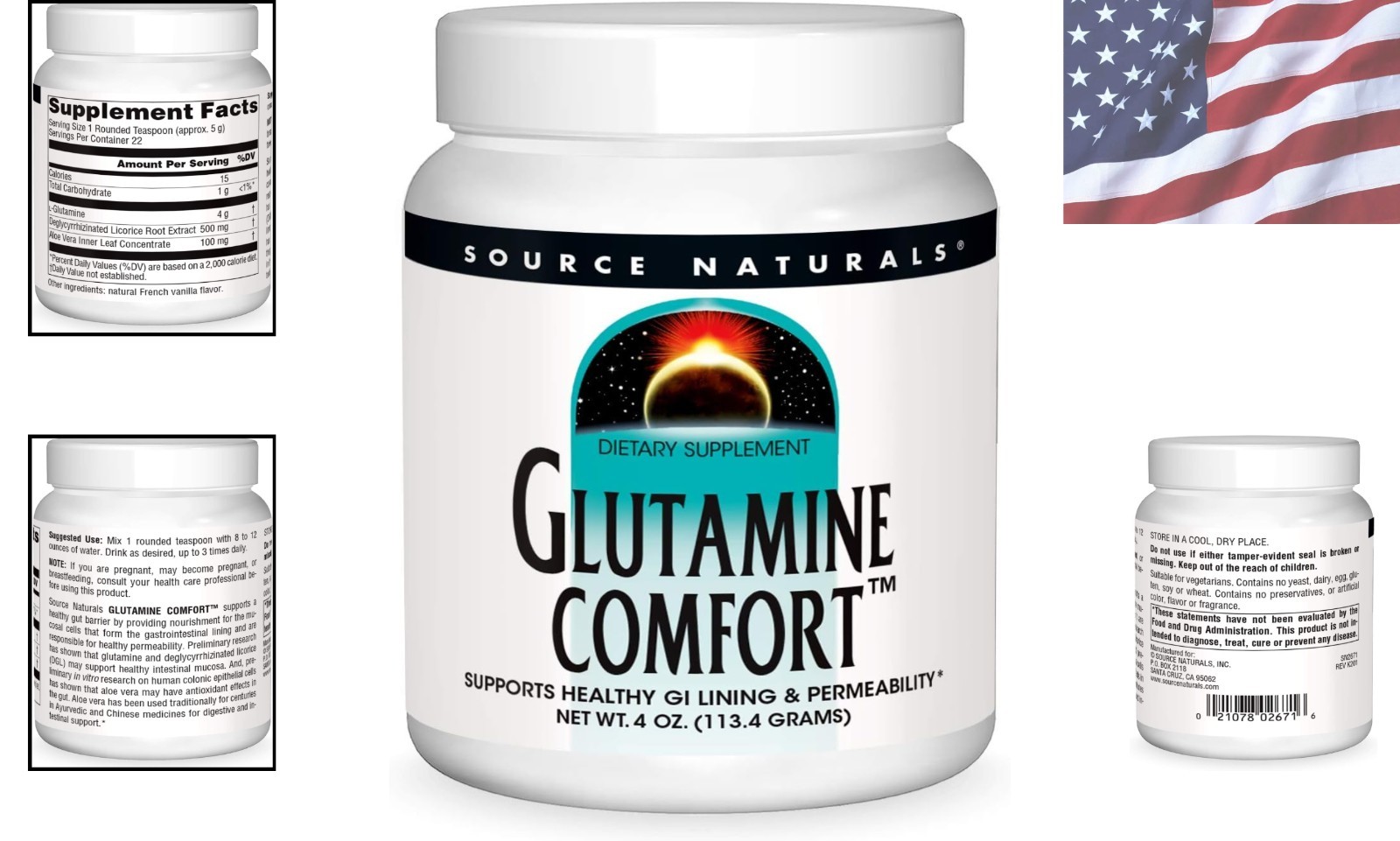 Glutamine Comfort, Supports Healthy GI Lining and Permeability*, 4 Ounce Powder