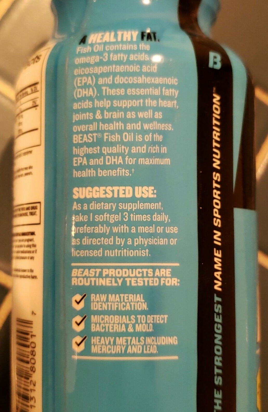 BEAST Sports – FISH OIL High Potency Omega 3 – CITRUS 90 Softgels – Exp 7/2025