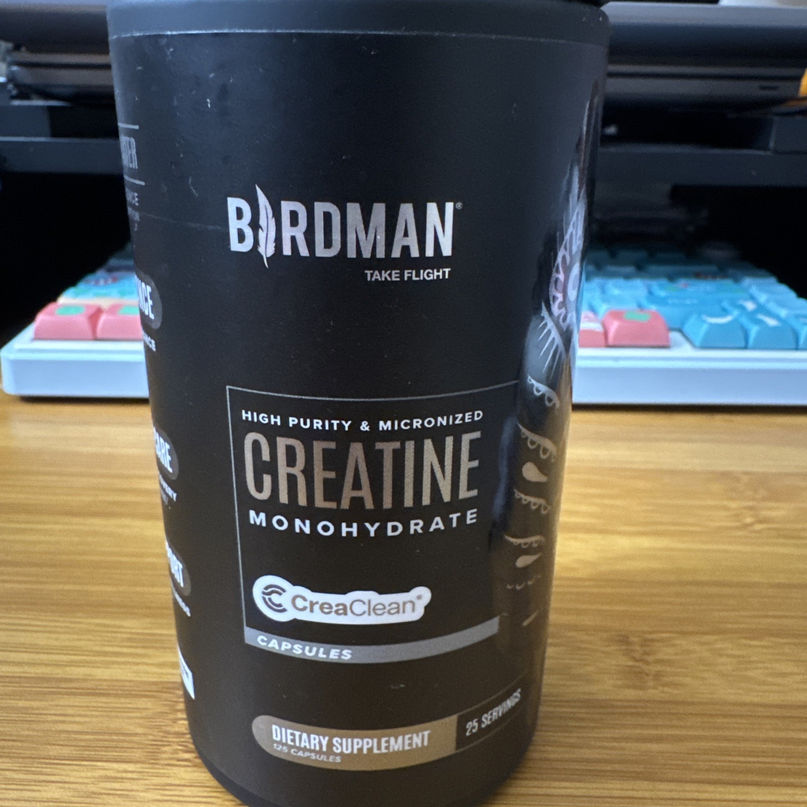 BIRDMAN Micronized Creatine Monohydrate Capsules 125 Count EXP 12/27