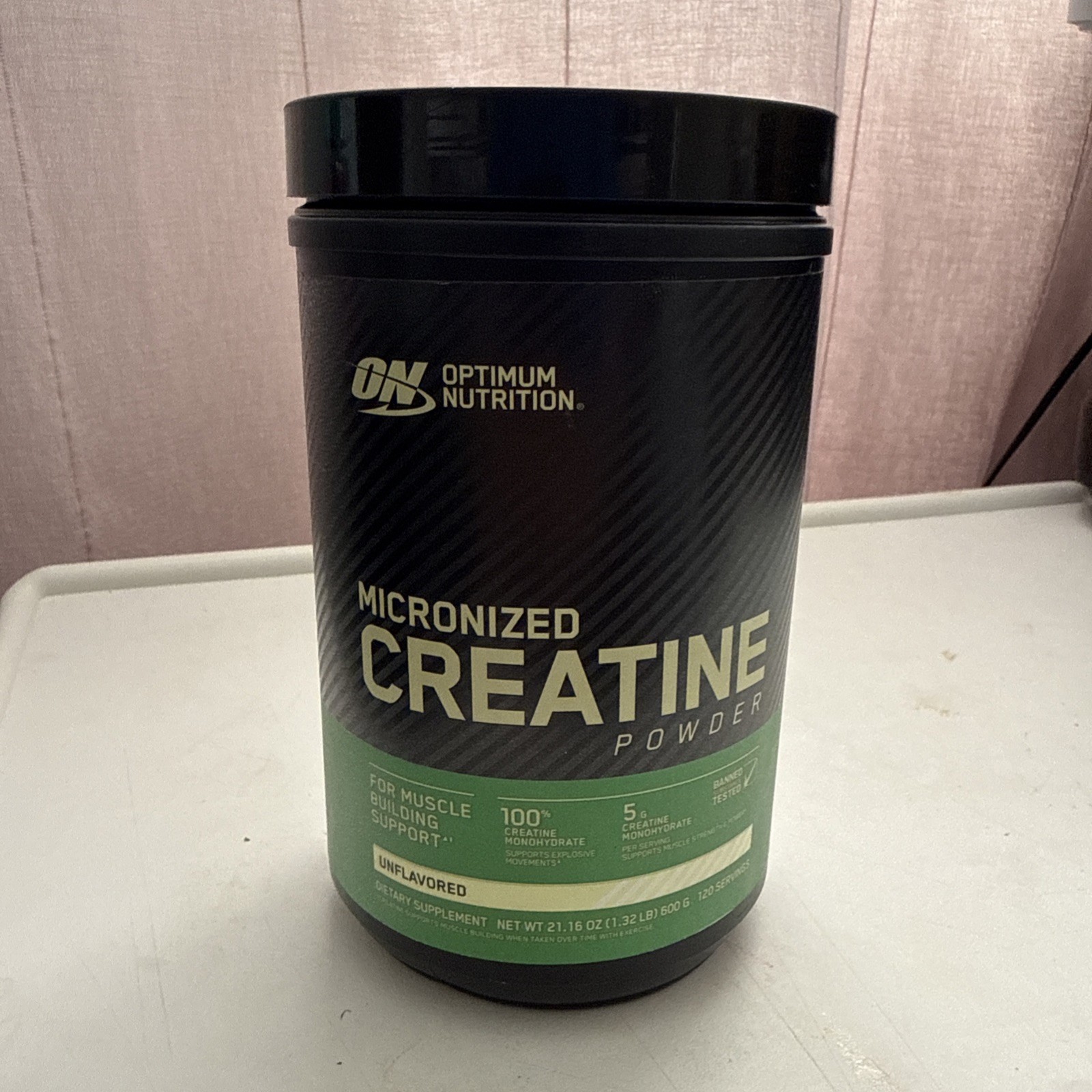 Optimum Nutrition Micronized Creatine Powder Unflavored 1.32 LB 600g Exp 9/2027