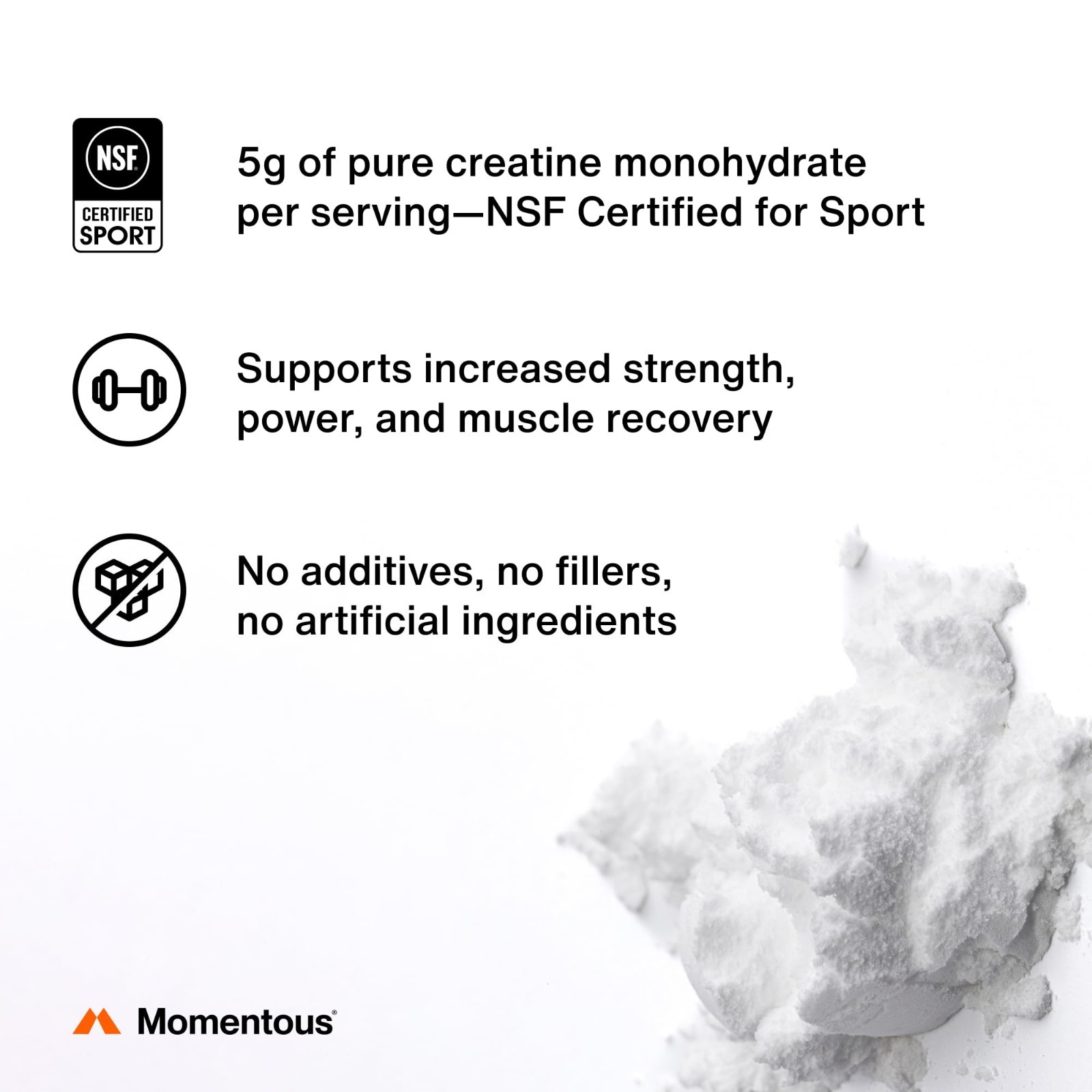 Creatine Monohydrate Powder – 5g per Serving, 90 Servings – Boost Strength & Rec