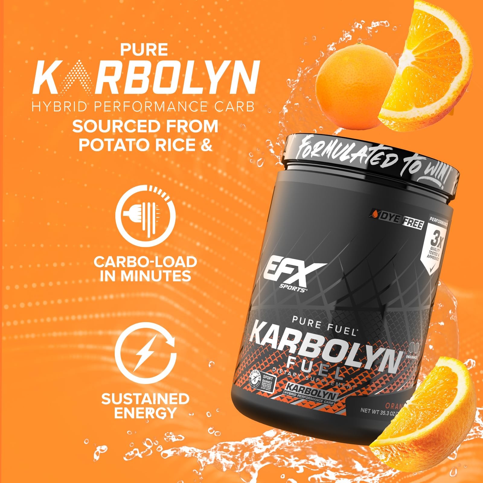 EFX Sports Karbolyn Fuel | FastAbsorbing Carbohydrate Powder | Carb Load, Sus…