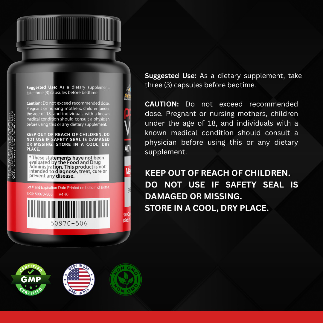 Primordial Vigor X-Bodybuilding & Men’s Health Support- 12 Bottles-1080 Capsules