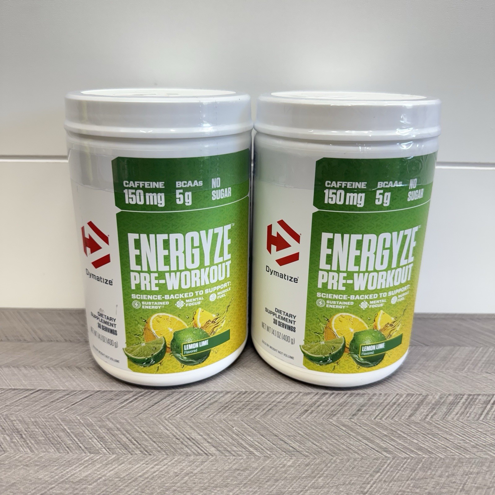 Lot of 2 x 14.1 oz (400 g), Energyze™ Pre-Workout, Lemon Lime