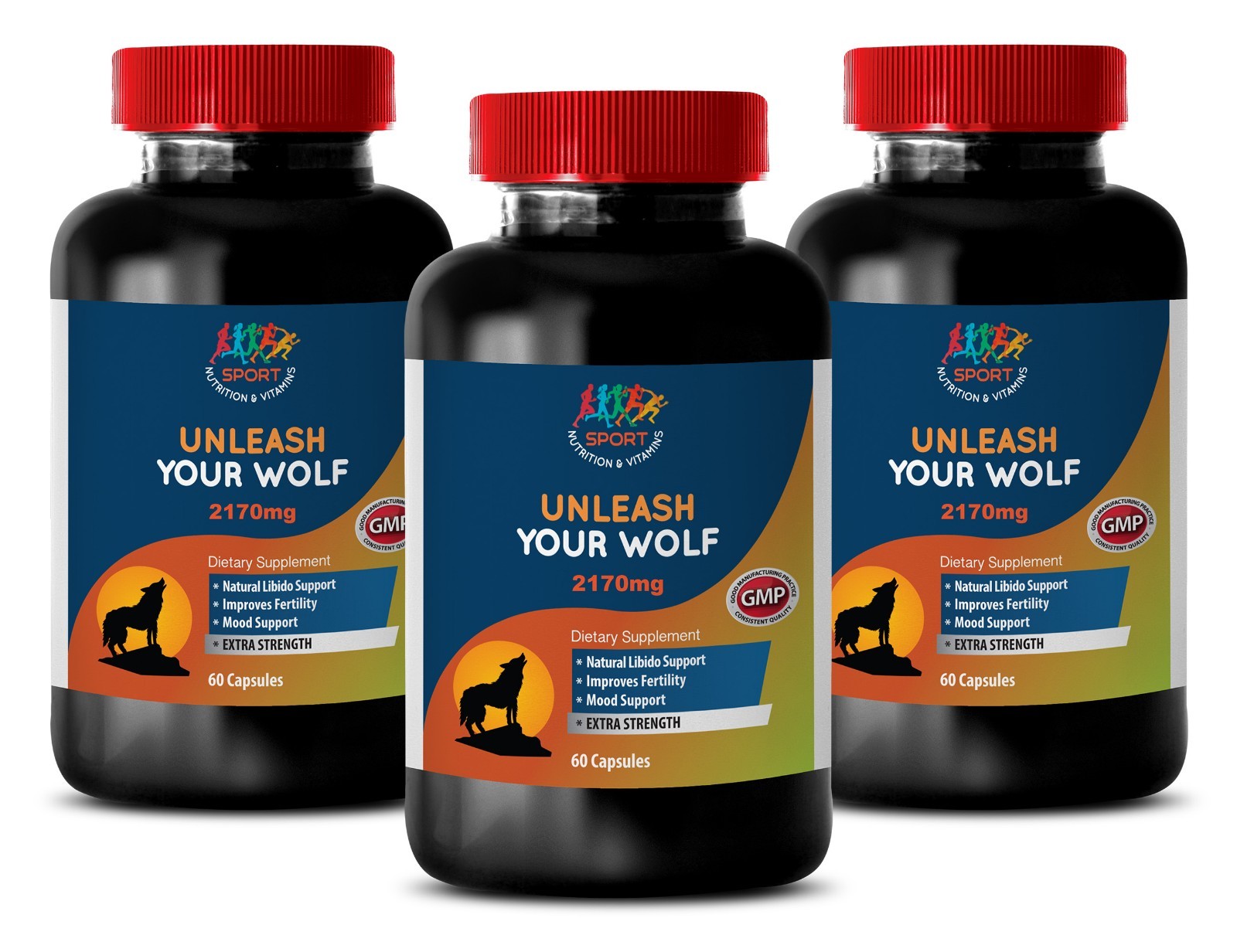 Pasak Bumi – Unleash Your Wolf – Tongkat – Ginseng – 3 Bot 180 Ct