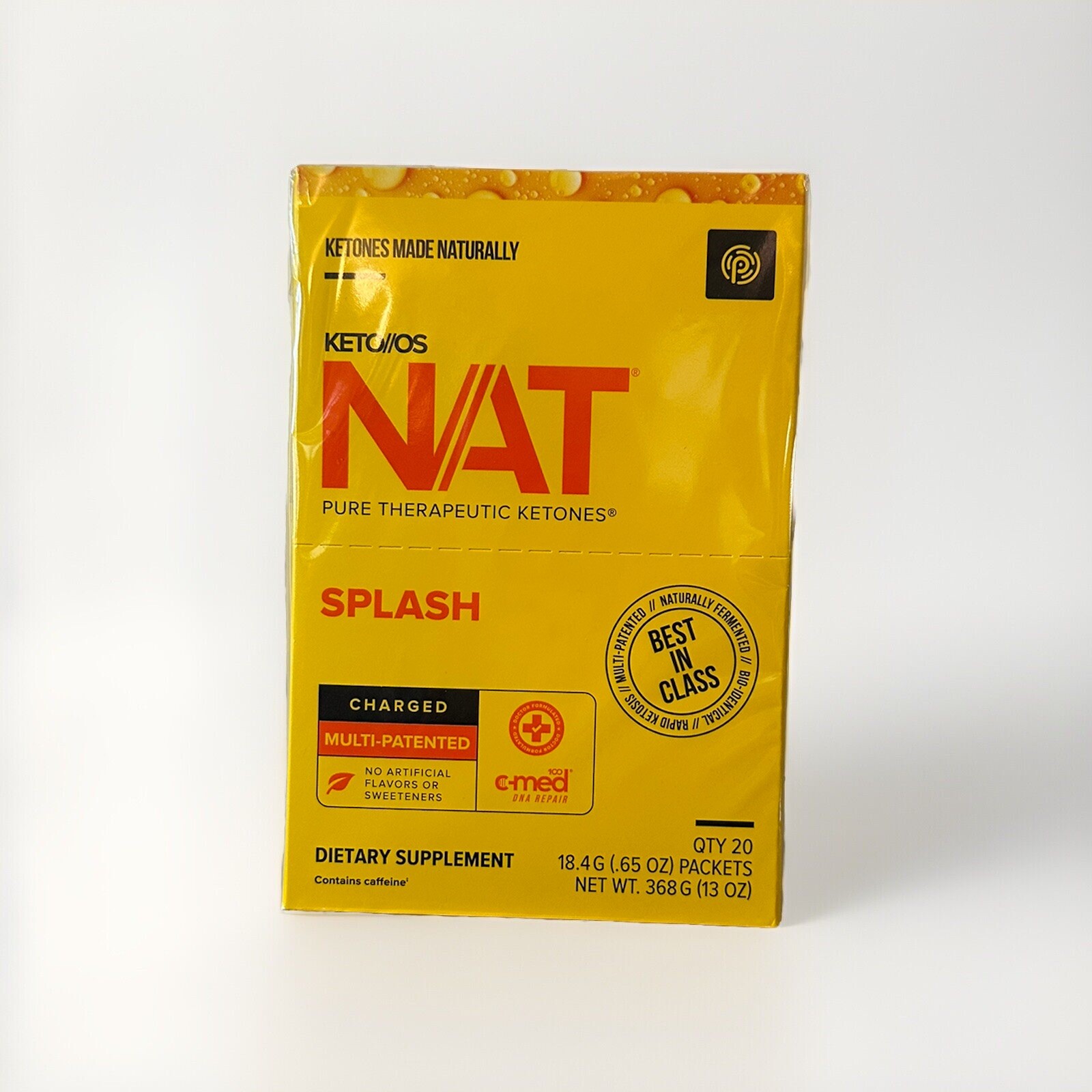 PRUVIT ketone drink Keto Nat SPLASH Charged 20 pack