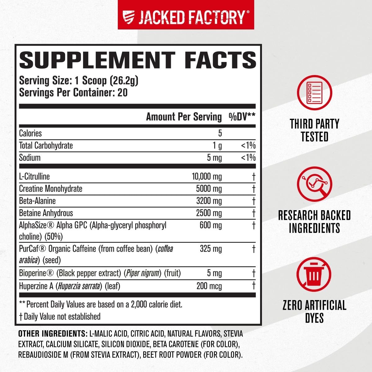 High-Performance Pre Workout Powder – L-Citrulline, Creatine, Beta-Alanine, Ener