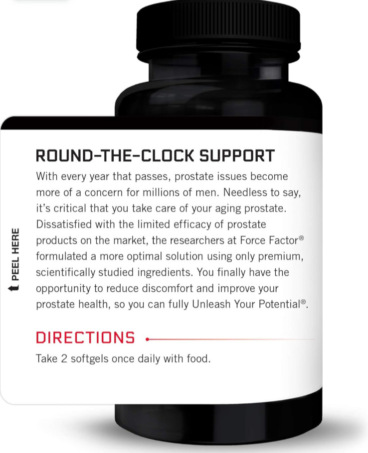 Force Factor Prostate, Natural Prostate Health Solution 60 Softgel