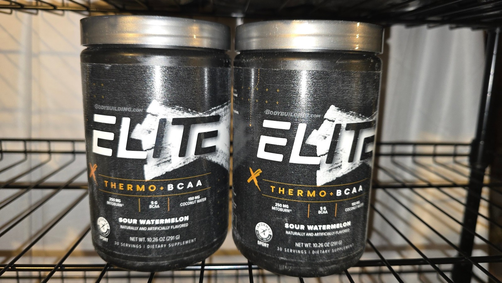2 Pack Bodybuilding.com Elite Thermo BCAA Mitoburn Sour Watermelon Exp 04/27
