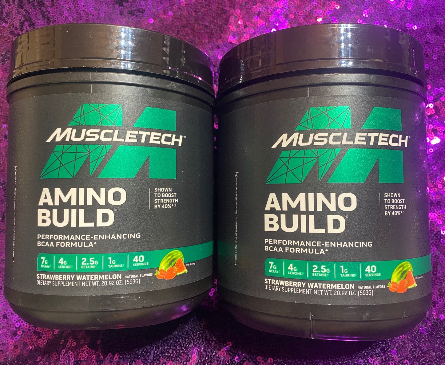 2-Pack MuscleTech BCAA Powder -Men & Women Strawberry Watermelon Boosts Strength