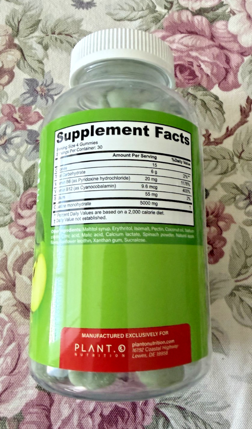 Plant NutritionCreatine Monohydrate Gummies Sugar Free – 5000mg (5g) Per Serving