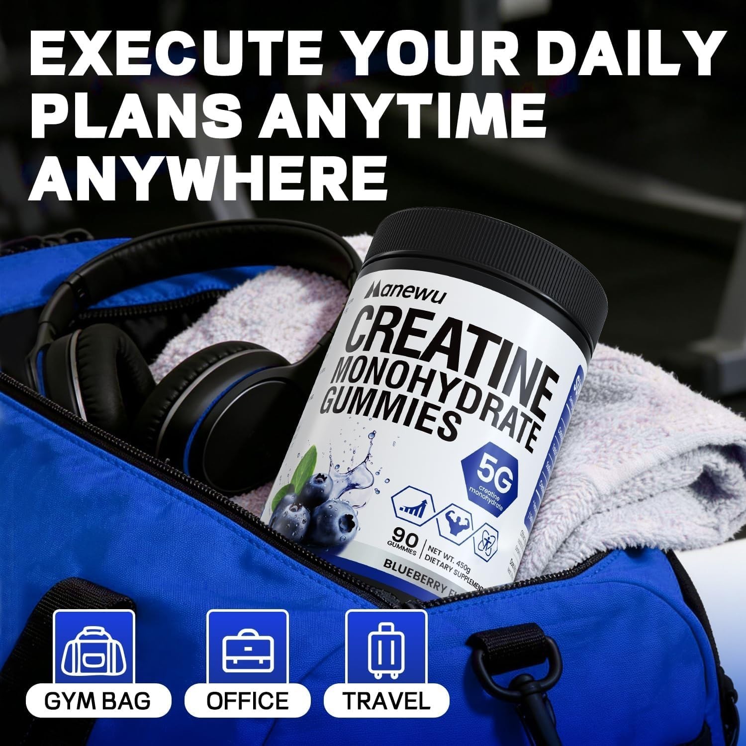 Elevate Performance with 5g Creatine Gummies – Sugar-Free, Lab Verified 90 Count