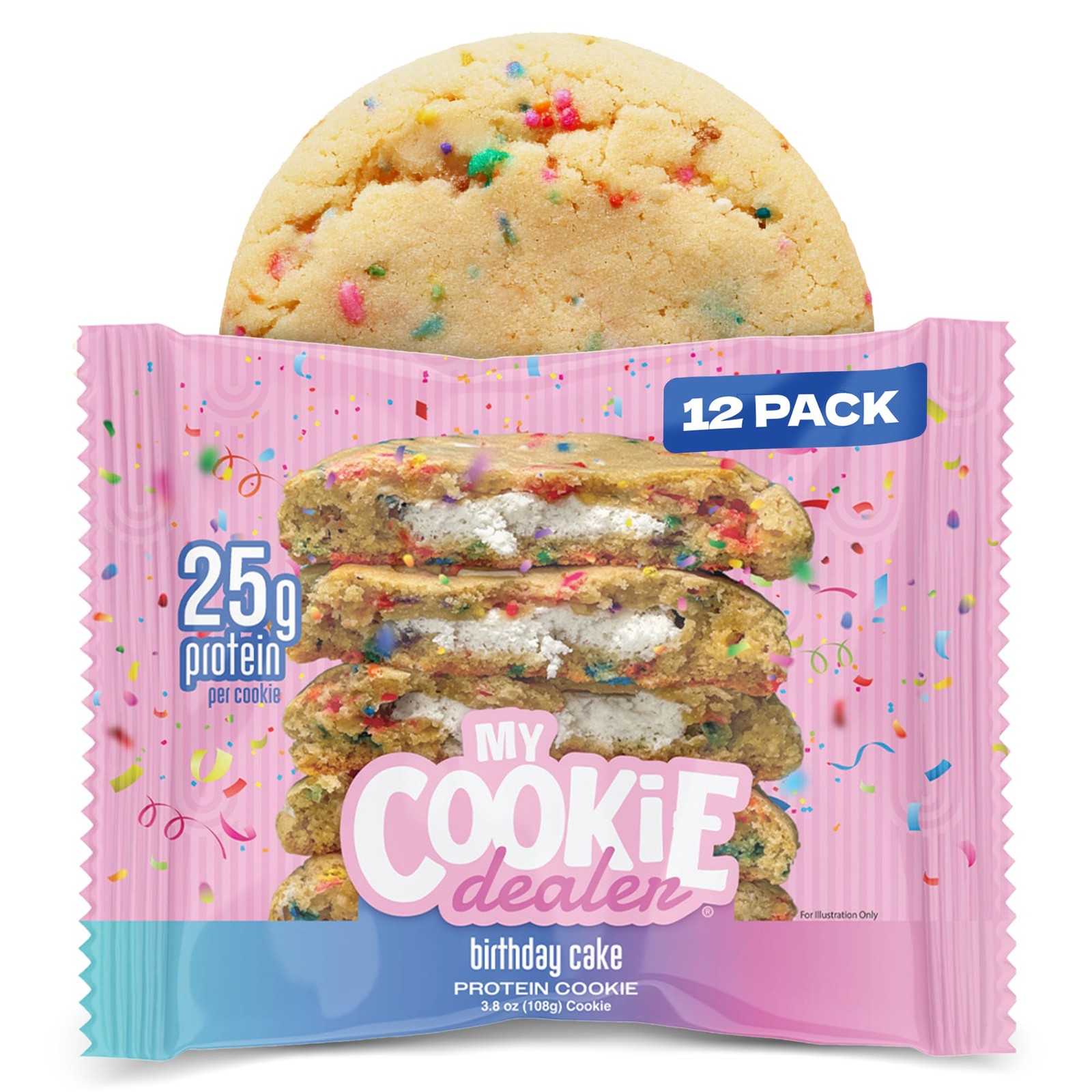 My Cookie Dealer My Dealer Protein Cookies Birthday Cake 12-Pack – 25G Of
