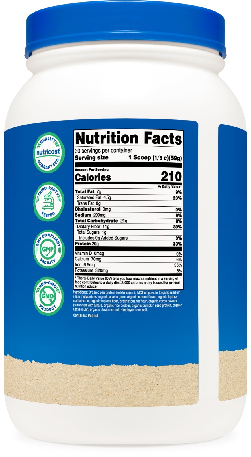 Nutricost Organic Vegan Meal Replacement Shake Powder (Chocolate Peanut Butter)