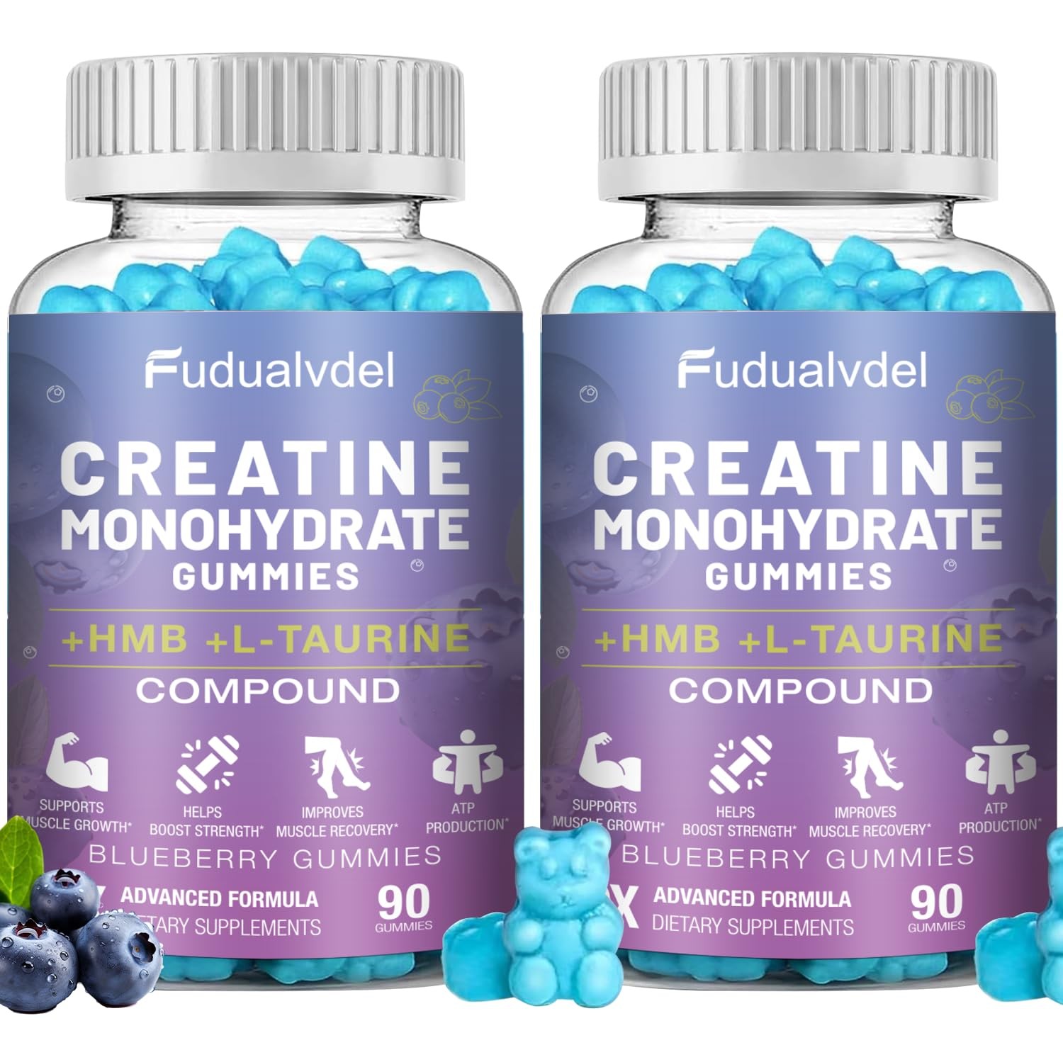 2 Pack 8000MG Creatine HMB Monohydrate Gummies with L-Taurine,Muscle Boosting…