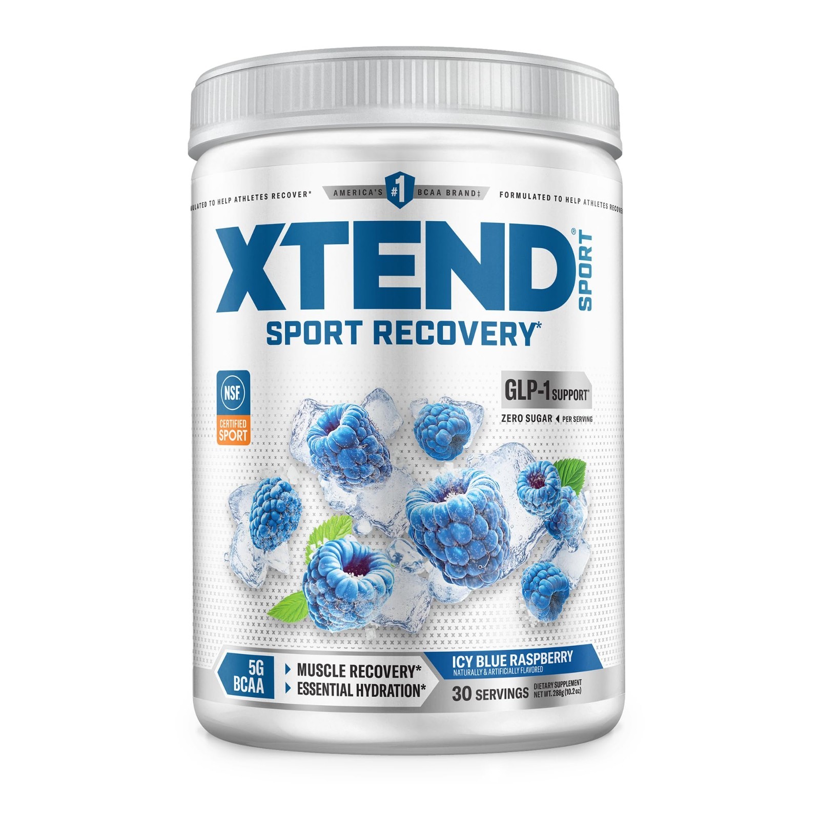 BCAA Powder Blue Raspberry Ice – Electrolyte Recovery & Hydration Drink Mix – 30
