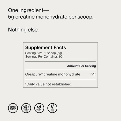 Momentous Creatine Monohydrate Powder – NSF Certified – 90 Servings