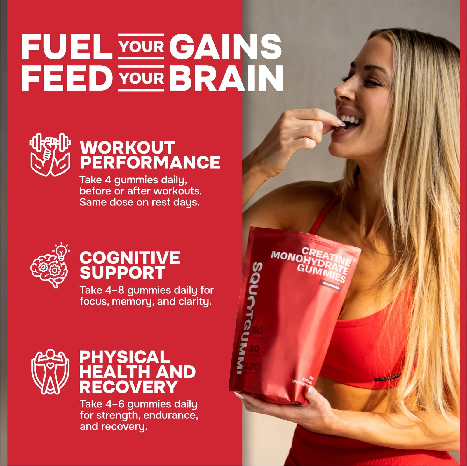 3rd Party Tested Creatine Monohydrate Gummies for Men & Women – Creatine Gummies