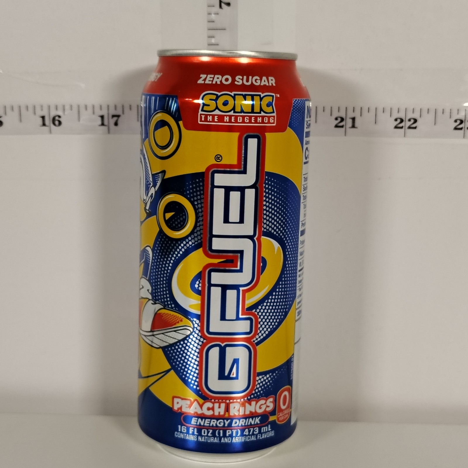 G FUEL Sonic Peach Rings Energy Drink Can 16oz Zero Sugar Limited Exp 2027