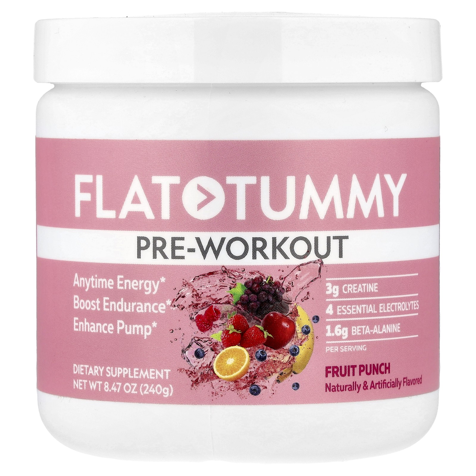 Pre-Workout, Fruit Punch, 8.47 oz (240 g)