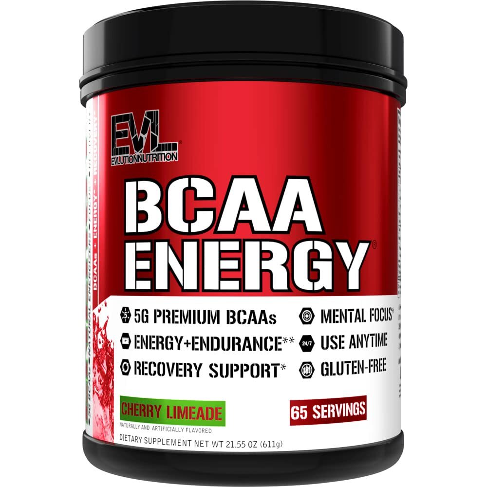 EVL BCAA Energy Cherry Limeade 65 Servings Preworkout Amino Acid Supplement