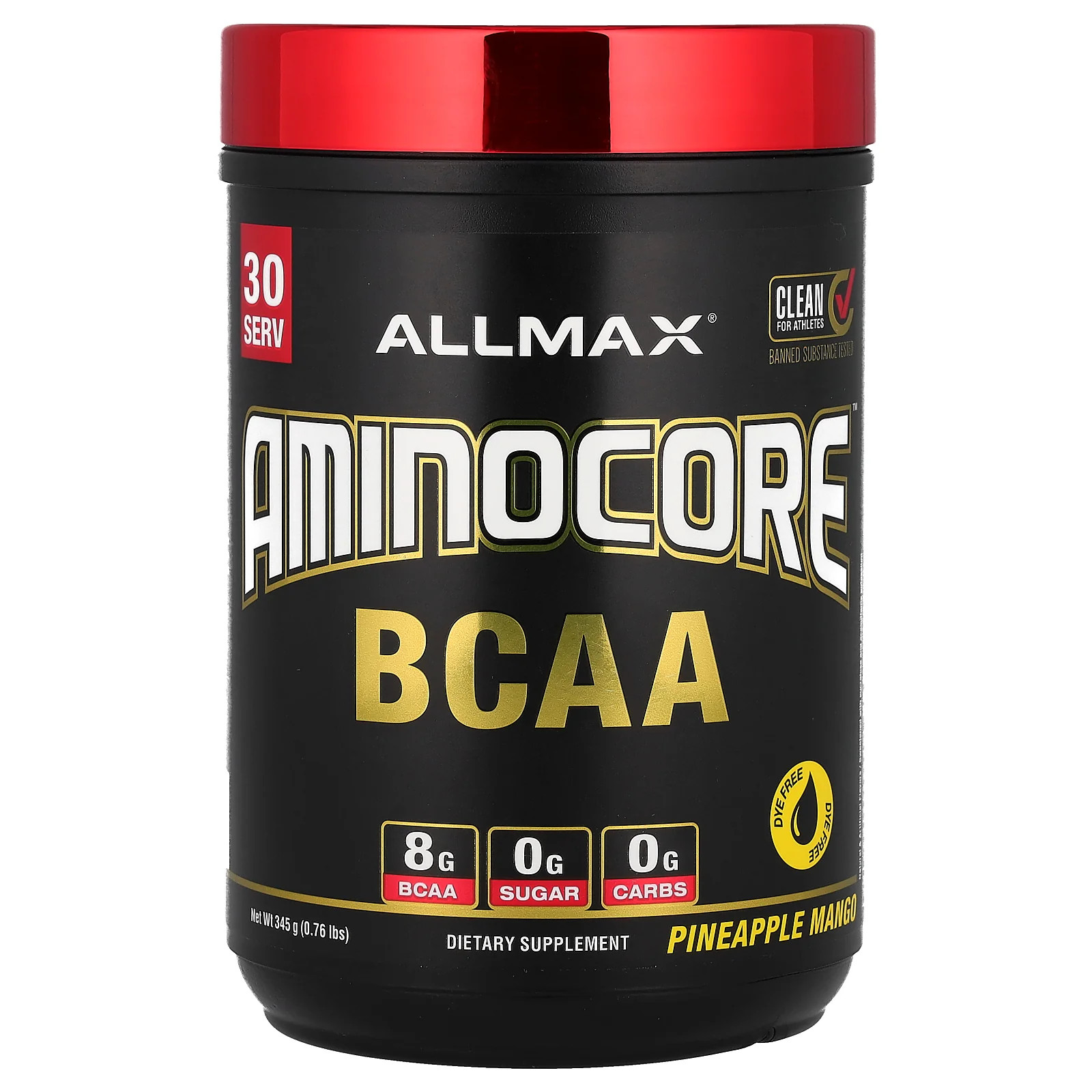 2 X ALLMAX, AMINOCORE� BCAA, Pineapple Mango, 0.76 lbs (345 g)